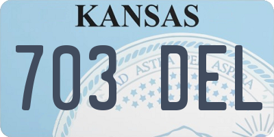 KS license plate 703DEL