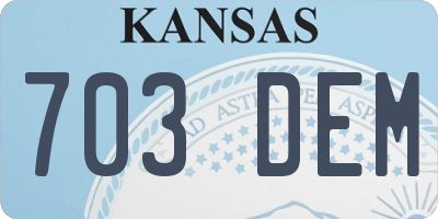 KS license plate 703DEM