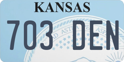 KS license plate 703DEN
