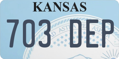 KS license plate 703DEP