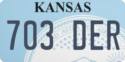 KS license plate 703DER