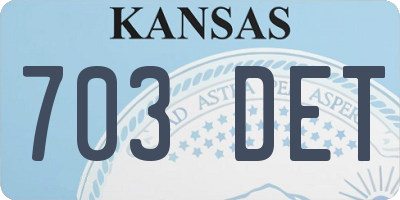 KS license plate 703DET
