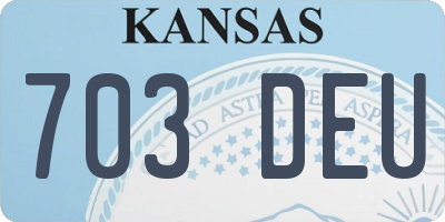 KS license plate 703DEU