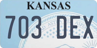 KS license plate 703DEX