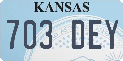 KS license plate 703DEY