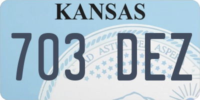KS license plate 703DEZ