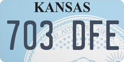 KS license plate 703DFE