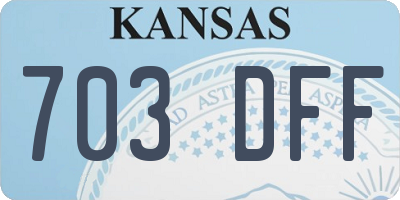 KS license plate 703DFF