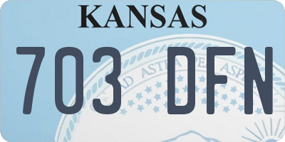 KS license plate 703DFN