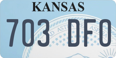 KS license plate 703DFO