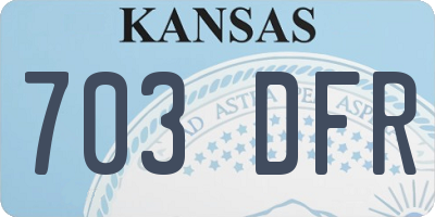 KS license plate 703DFR