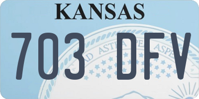 KS license plate 703DFV