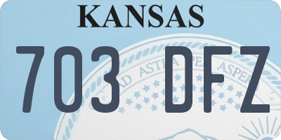 KS license plate 703DFZ