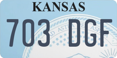 KS license plate 703DGF