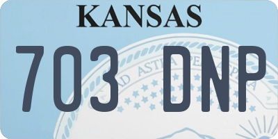 KS license plate 703DNP