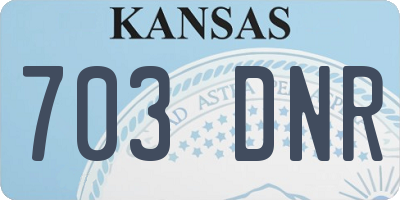 KS license plate 703DNR