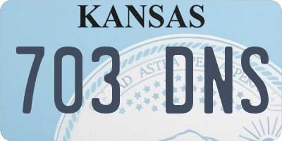 KS license plate 703DNS