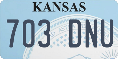 KS license plate 703DNU