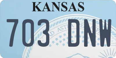 KS license plate 703DNW