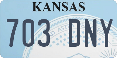 KS license plate 703DNY