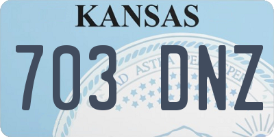 KS license plate 703DNZ