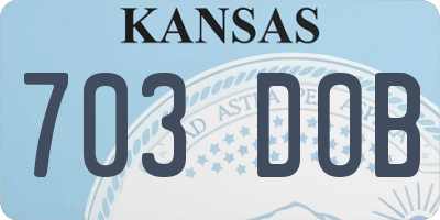 KS license plate 703DOB