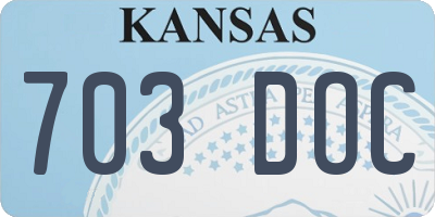 KS license plate 703DOC