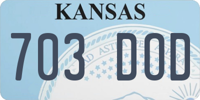 KS license plate 703DOD