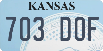 KS license plate 703DOF