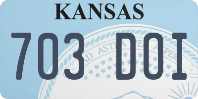 KS license plate 703DOI