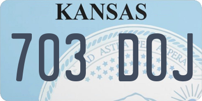 KS license plate 703DOJ