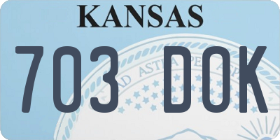 KS license plate 703DOK