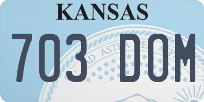 KS license plate 703DOM
