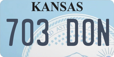 KS license plate 703DON