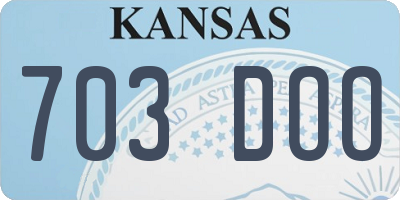 KS license plate 703DOO