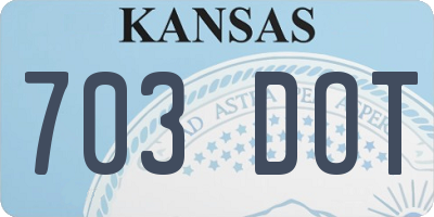 KS license plate 703DOT