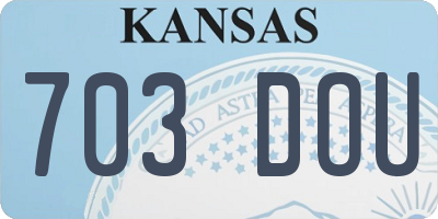 KS license plate 703DOU