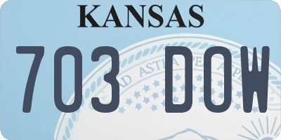 KS license plate 703DOW