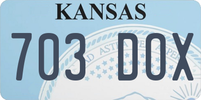 KS license plate 703DOX