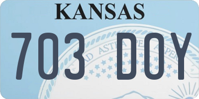 KS license plate 703DOY