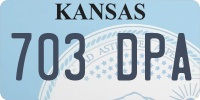 KS license plate 703DPA