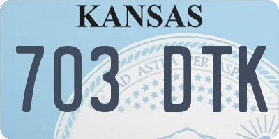 KS license plate 703DTK