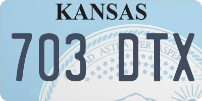 KS license plate 703DTX