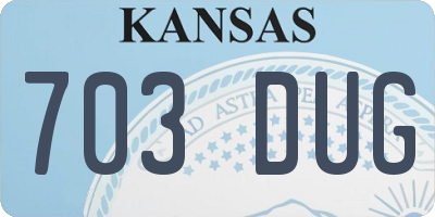 KS license plate 703DUG