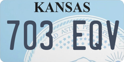 KS license plate 703EQV