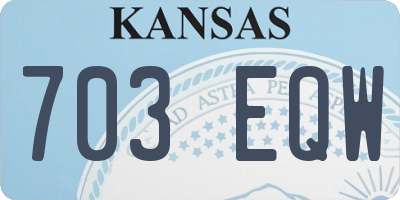 KS license plate 703EQW