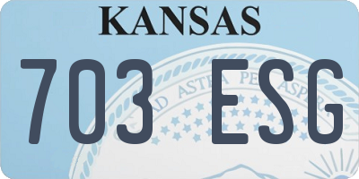 KS license plate 703ESG