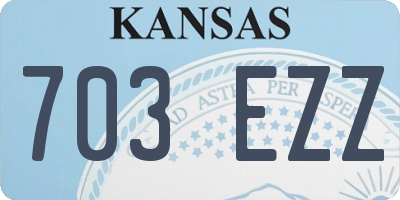 KS license plate 703EZZ