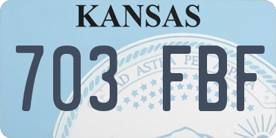 KS license plate 703FBF