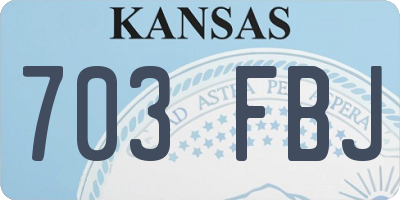 KS license plate 703FBJ